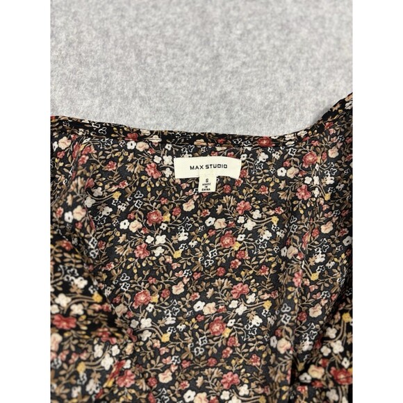 Max Studio Women's Peplum Long Sleeve Blouse Floral B/W 2-Pack Combo Size S - Picture 6 of 10